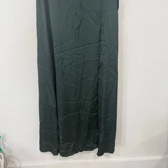 NWT Lulus Ultimate Sweetness Emerald Green Satin Flutter Sleeve Maxi Dress Med - Picture 4 of 12